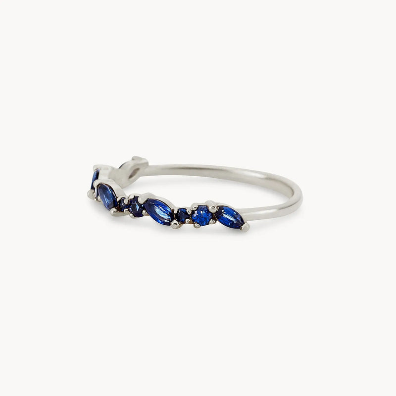 reverie band - 14k white gold, blue sapphire