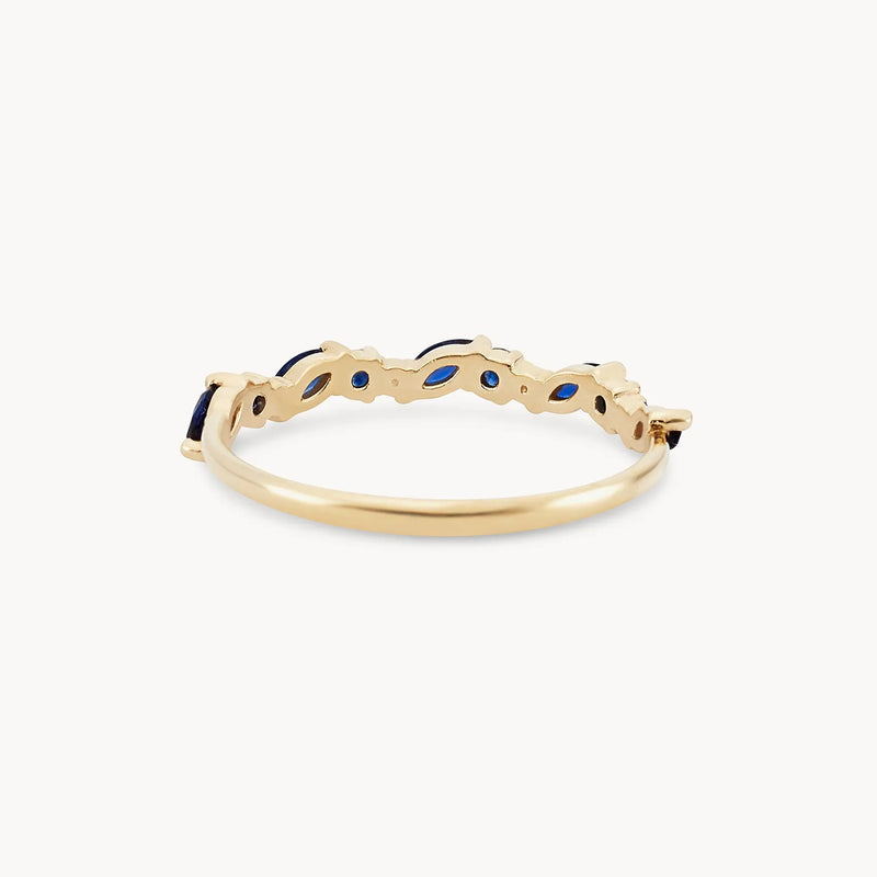 reverie band - 14k yellow gold, blue sapphire