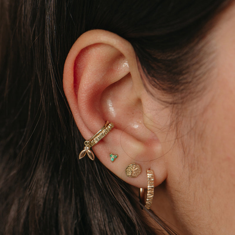 tree bark ear cuff - 14k yellow gold