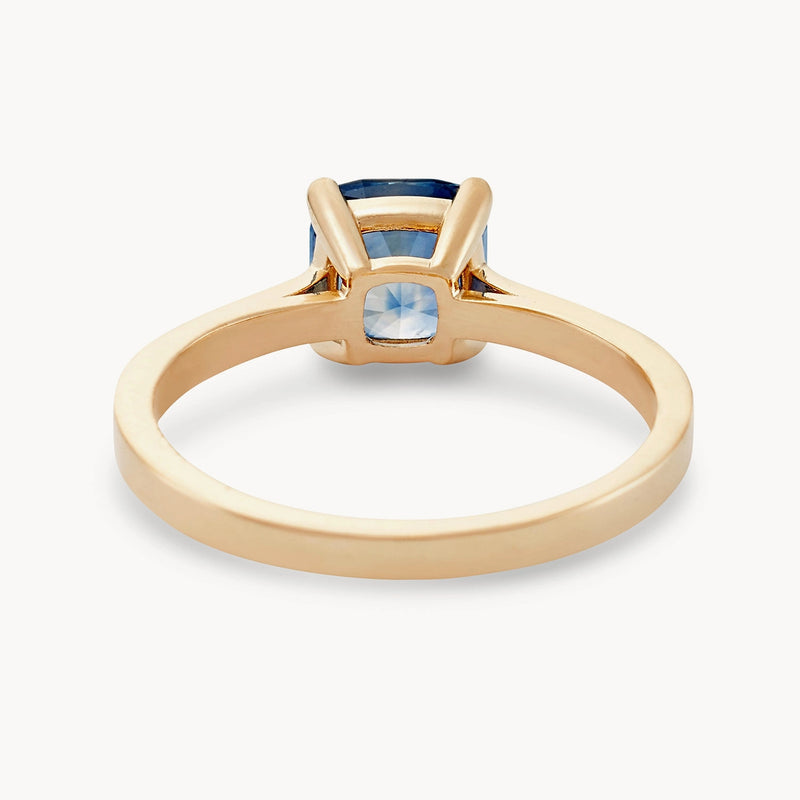 ether one-of-a-kind engagement ring - cerulean blue cushion-cut sapphire -AC rear
