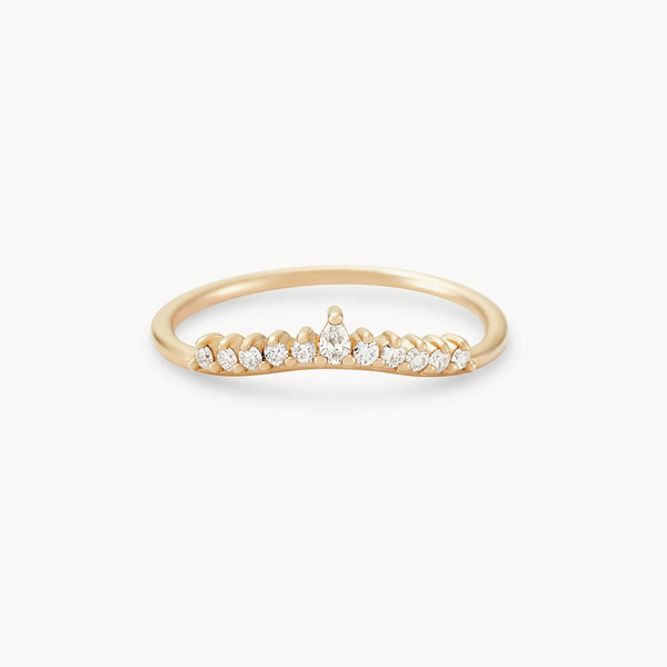 sunbeam ring - 14k yellow gold, white diamond