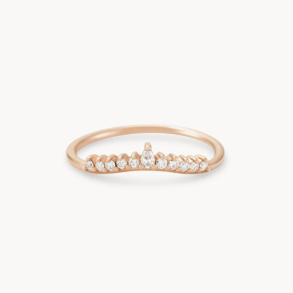 sunbeam ring - 14k rose gold, white diamond