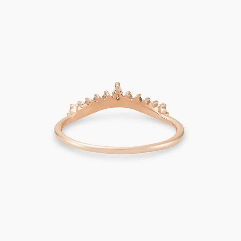 sunbeam ring - 14k rose gold, white diamond