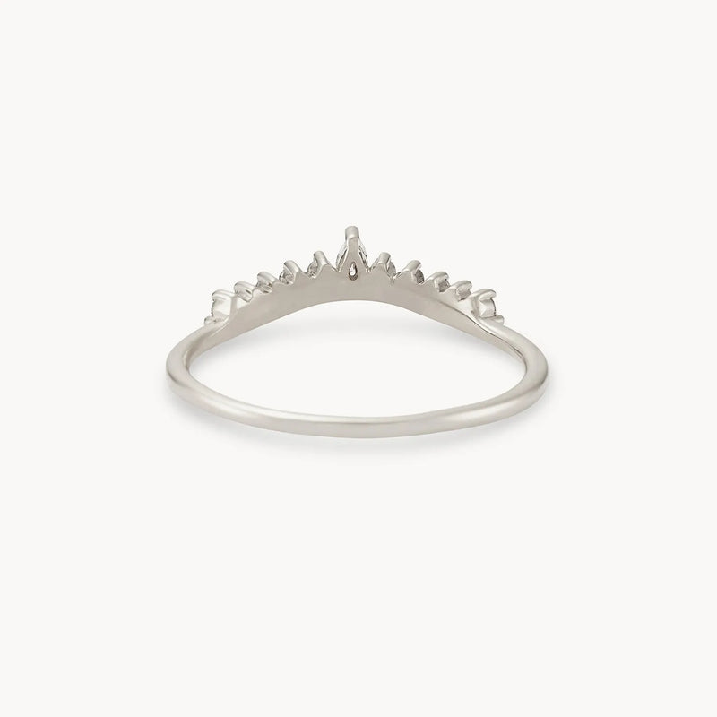 sunbeam ring - 14k white gold, white diamond