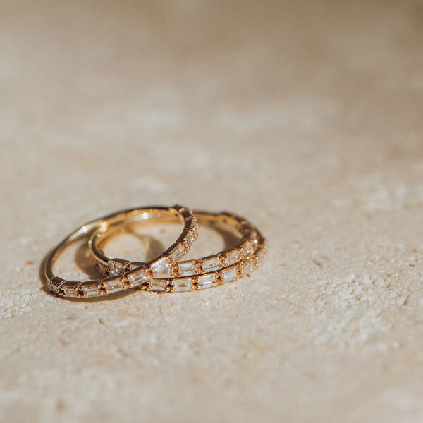 the moirai ring - 14k rose gold, white diamond