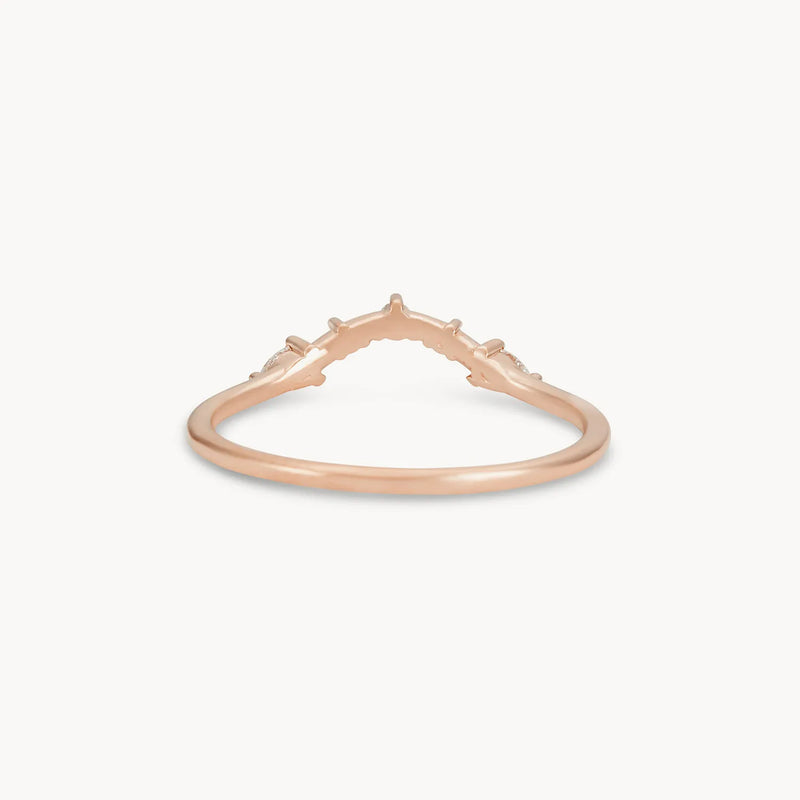 A deep love band - 14k rose gold, white diamonds