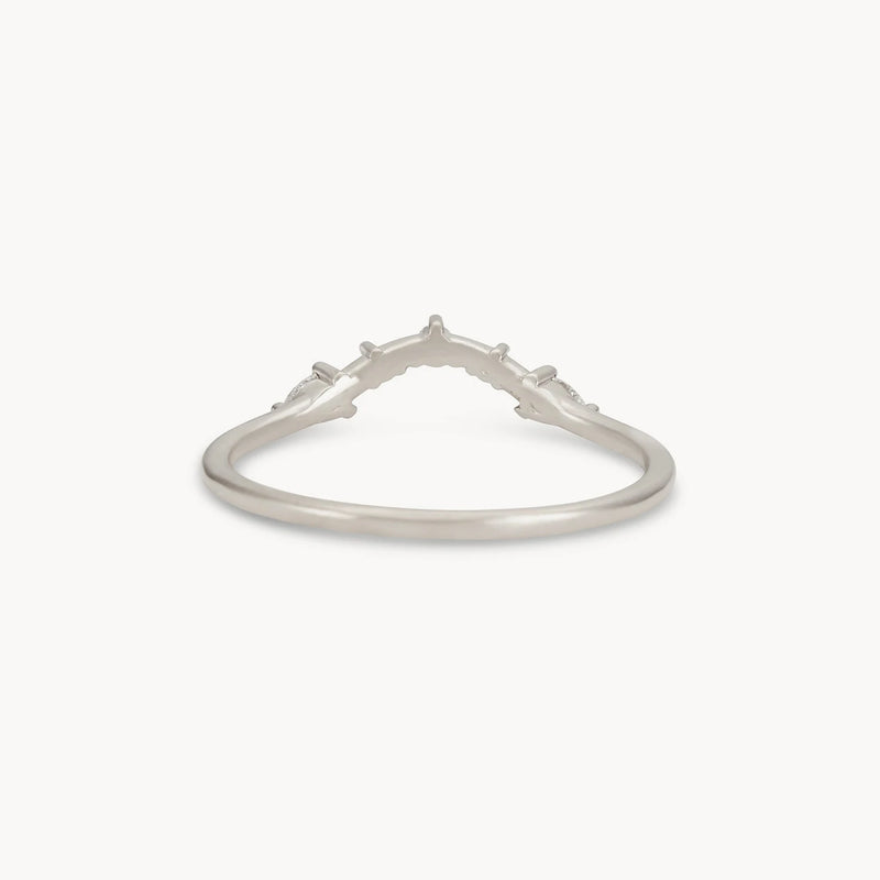 A deep love band - 14k white gold, white diamonds