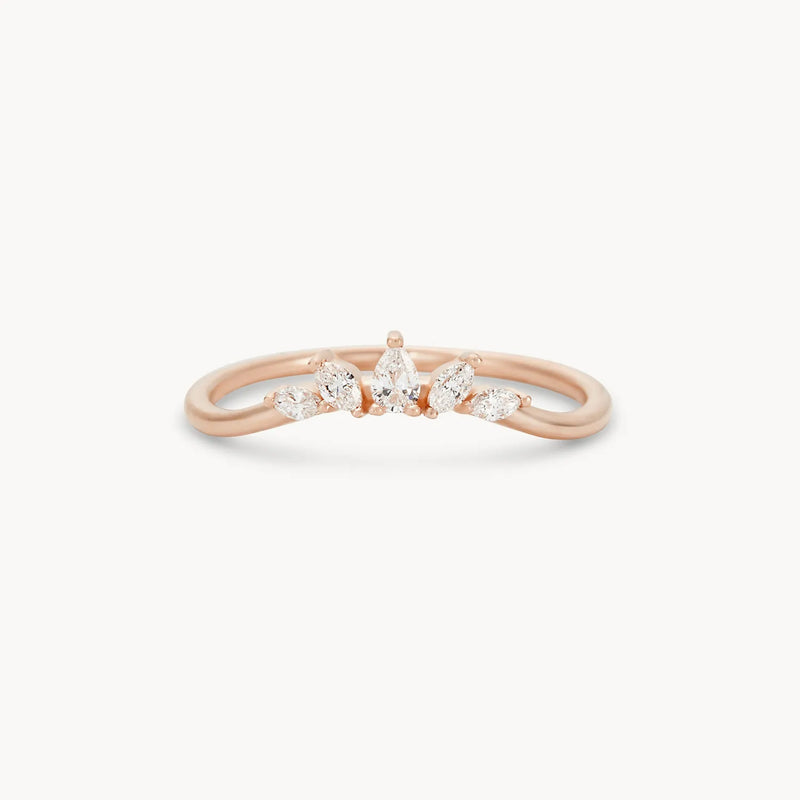 Illumina band - 14k rose gold, white diamond