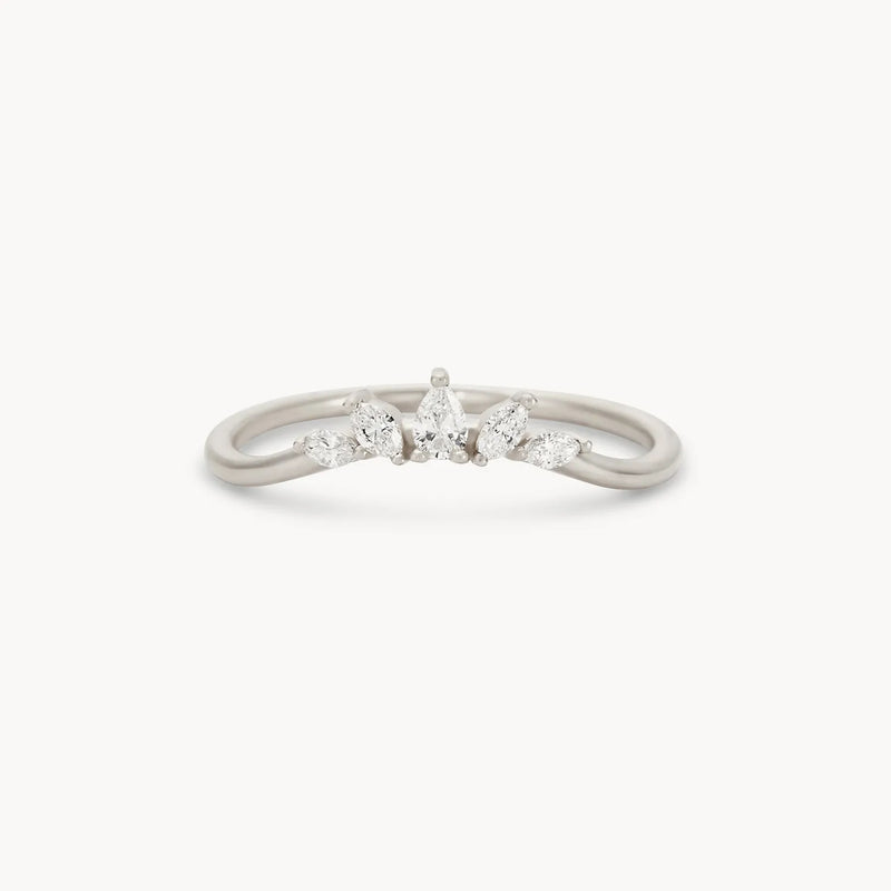 Illumina band - 14k white gold, white diamond