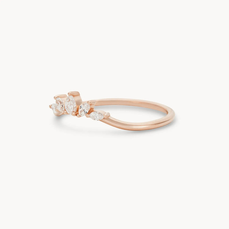 Illumina band - 14k rose gold, white diamond