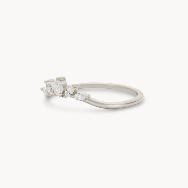 Illumina band - 14k white gold, white diamond