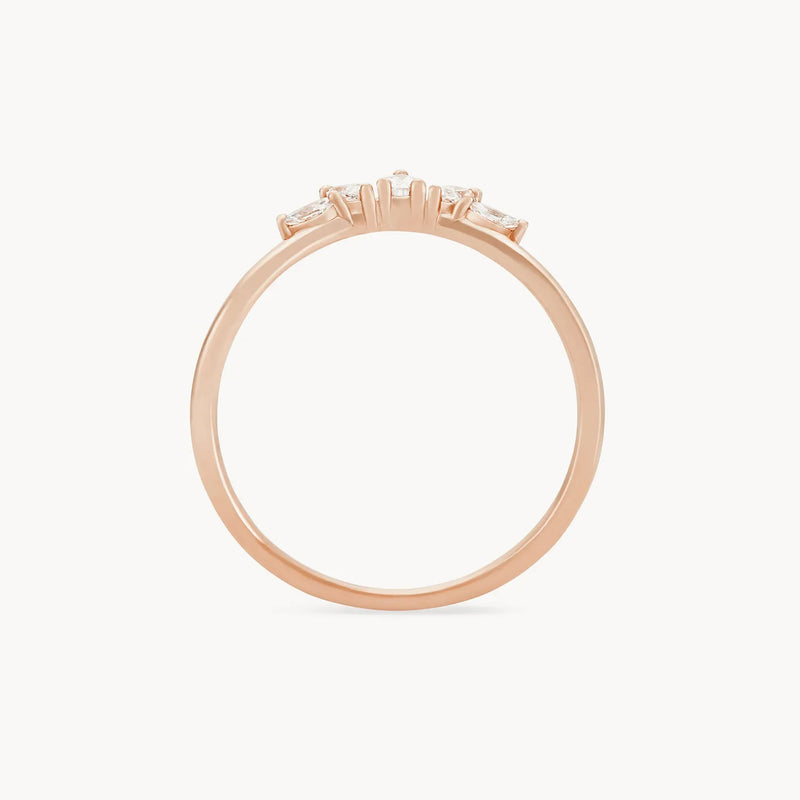 Illumina band - 14k rose gold, white diamond