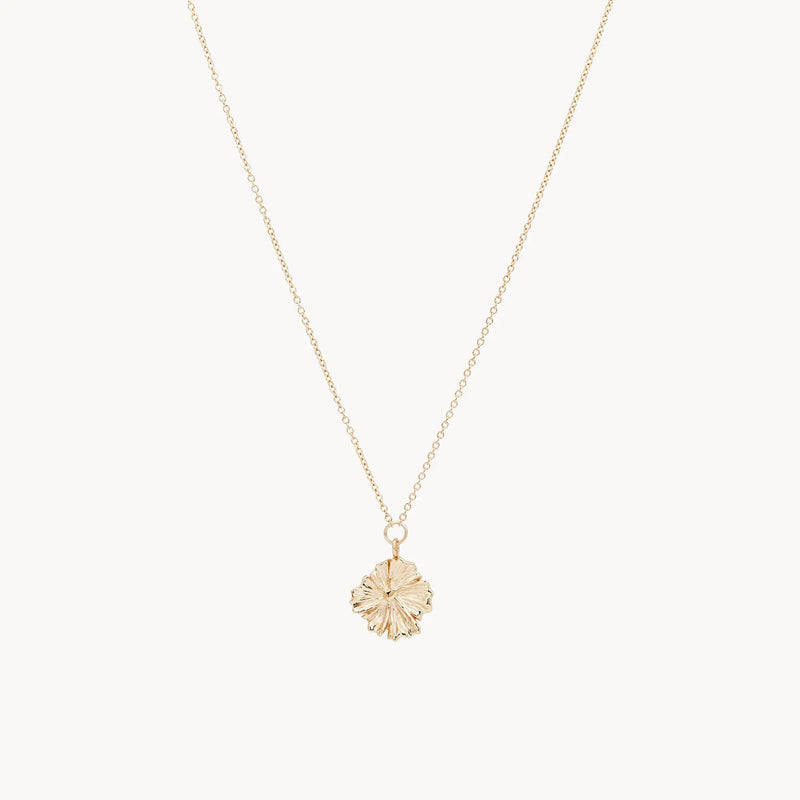 Larger wildflower necklace - 14k yellow gold