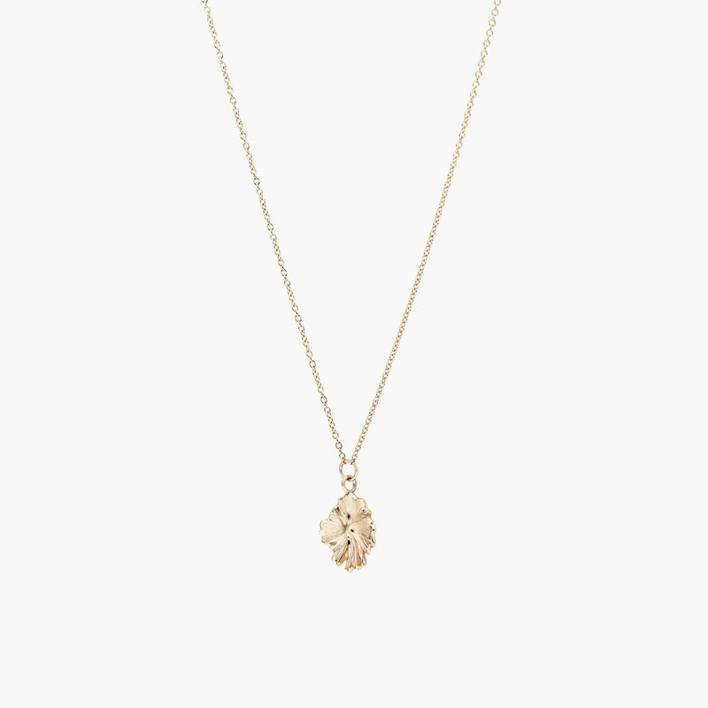 Larger wildflower necklace - 14k yellow gold