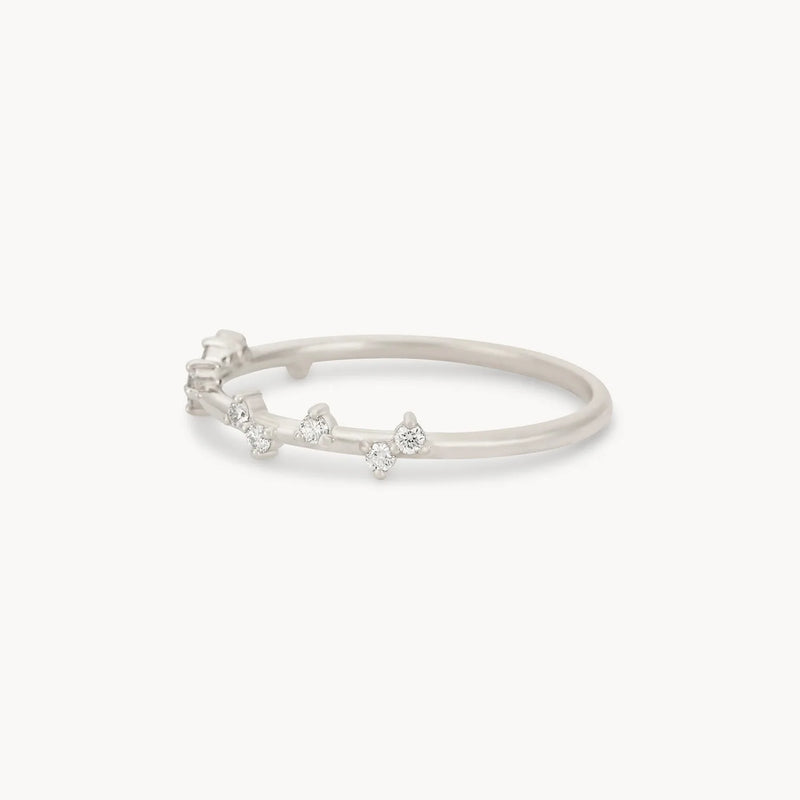 Milky way ring - 14k white gold, white diamond