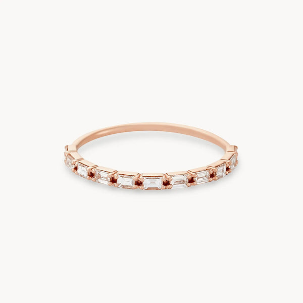 the moirai ring - 14k rose gold, white diamond