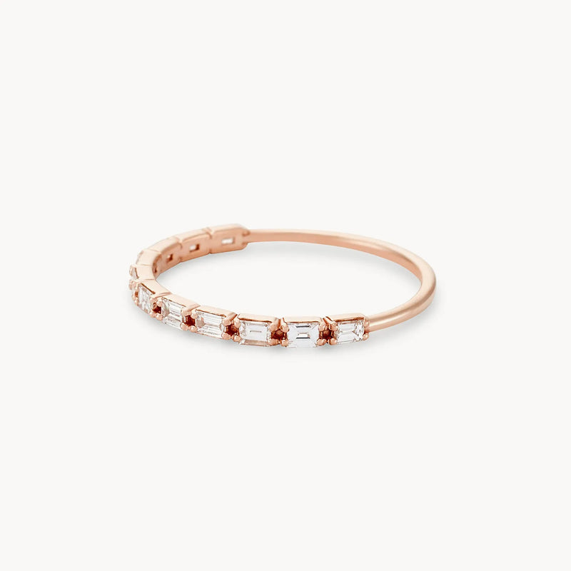 the moirai ring - 14k rose gold, white diamond