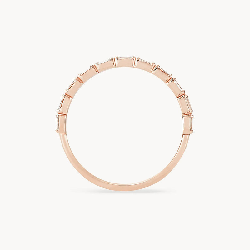 the moirai ring - 14k rose gold, white diamond