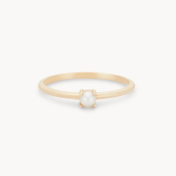 pearl of transformation stacking ring - 14k yellow gold, akoya pearl