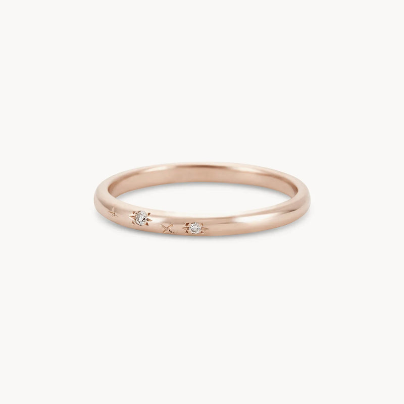 starlight ring - 14k rose gold, white diamond