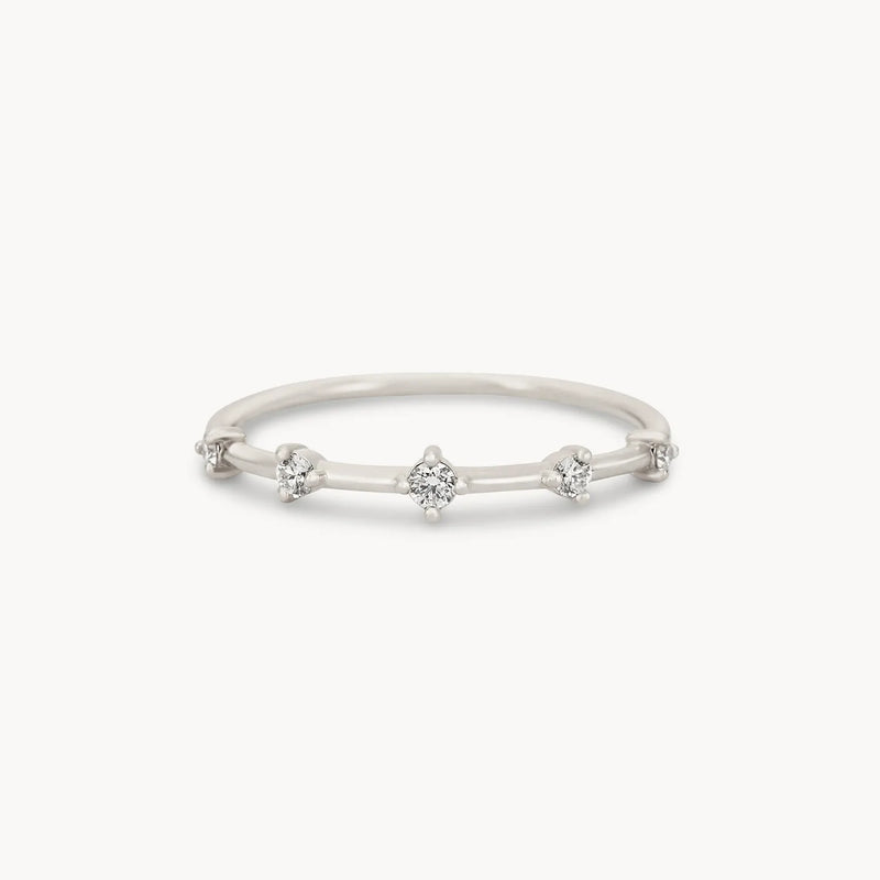 the stars align ring - 14k white gold, white diamond