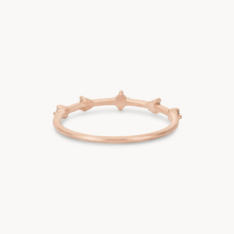 the stars align ring - 14k rose gold, white diamond