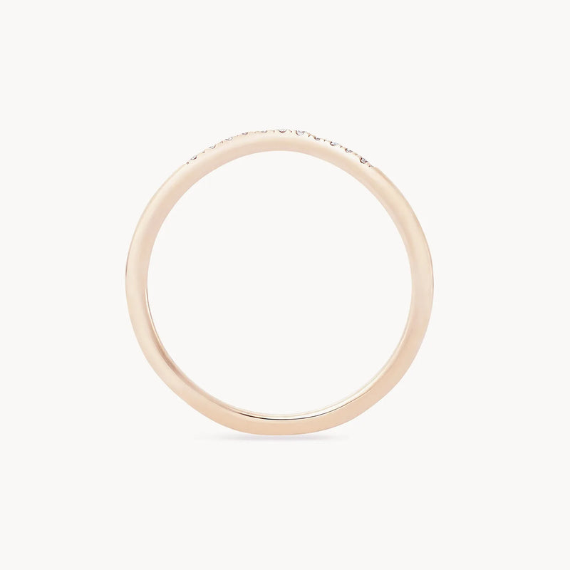 wave eternity ring - 14k rose gold, white diamond